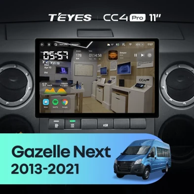 Штатная магнитола Teyes CC4 Pro 8/128 для GAZ Gazelle Next (2013-2021) F1 (11")