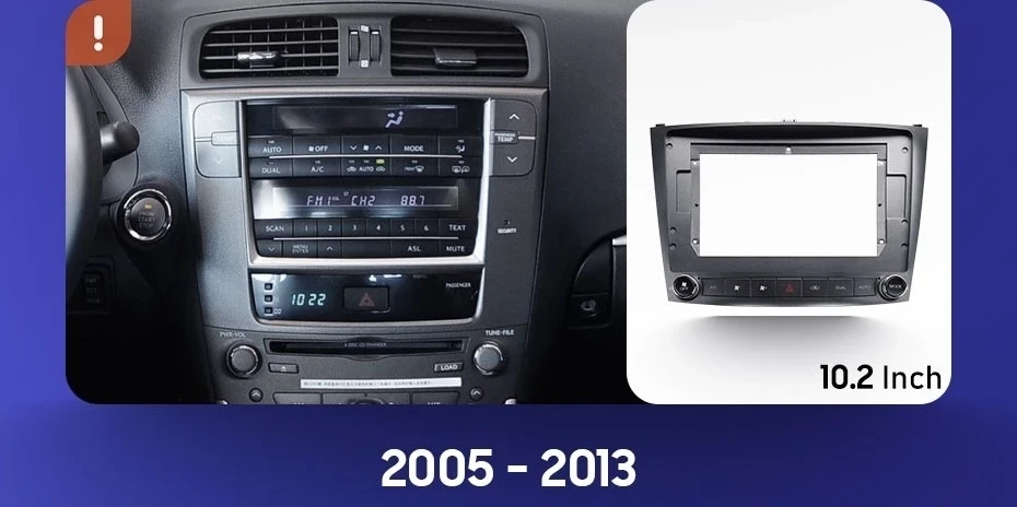 Переходная рамка Lexus IS250 XE20 (2005-2013) Тип-B (9")