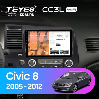 Штатная магнитола Teyes CC3L WiFi 2/32 Honda Civic 8 4d (2005-2012)