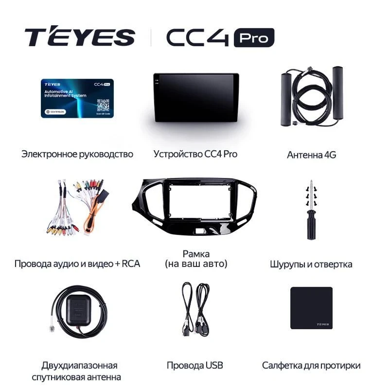 Штатная магнитола Teyes CC4 Pro 12/256 Ford Escape 3 (2012-2019) Тип-A