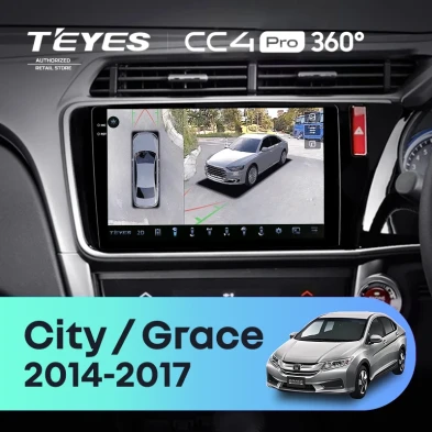 Штатная магнитола Teyes CC4 Pro 360 12/256 Honda City (2014-2017) Тип-A Правый руль
