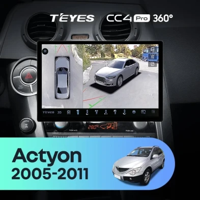 Штатная магнитола Teyes CC4 Pro 360 12/256 SsangYong Actyon C100 (2005-2011) (13")