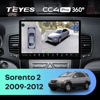 Штатная магнитола Teyes CC4 Pro 360 8/128 Kia Sorento 2 XM (2009-2012) Тип-B (11")